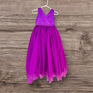 Girls purple gown satin and tulle size 8-9